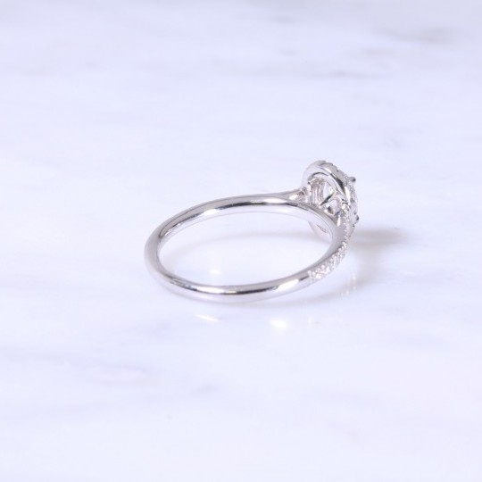 Oval Diamond Halo Engagement Ring