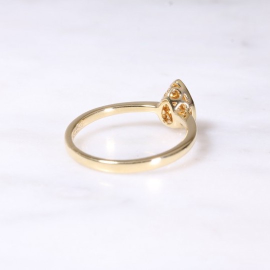 Pear Shape Pavé Round Brilliant Diamond Ring