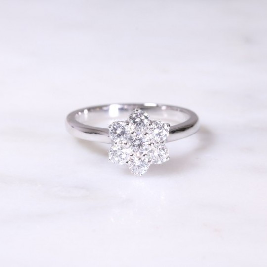 Platinum Diamond Cluster Ring