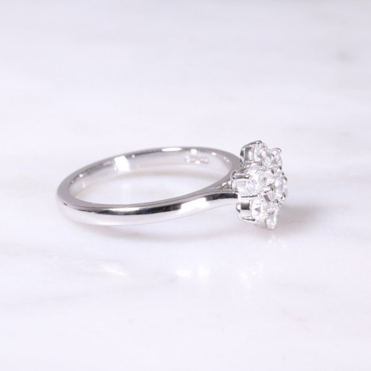 Platinum Diamond Cluster Ring