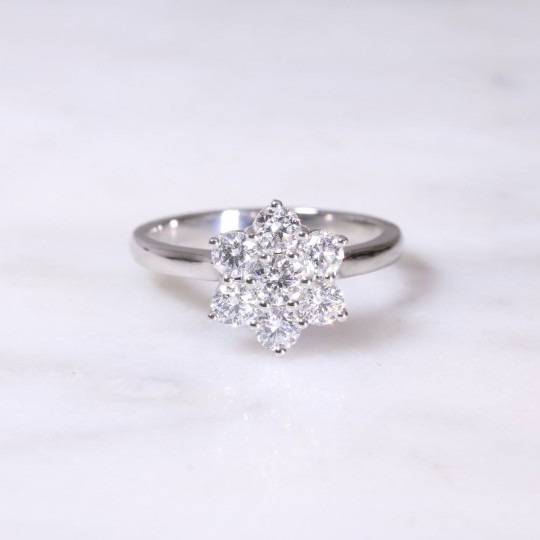 Platinum Diamond Cluster Ring