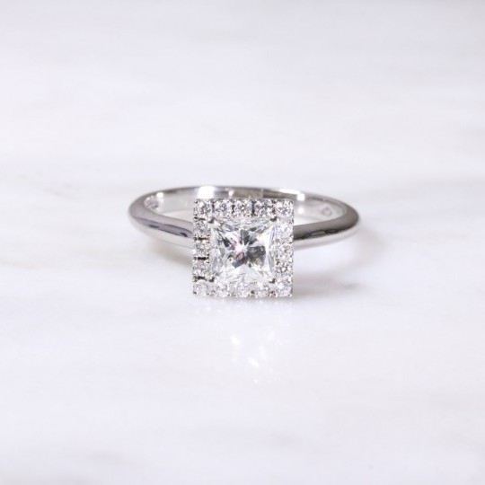 Princess Cut Diamond Halo Ring