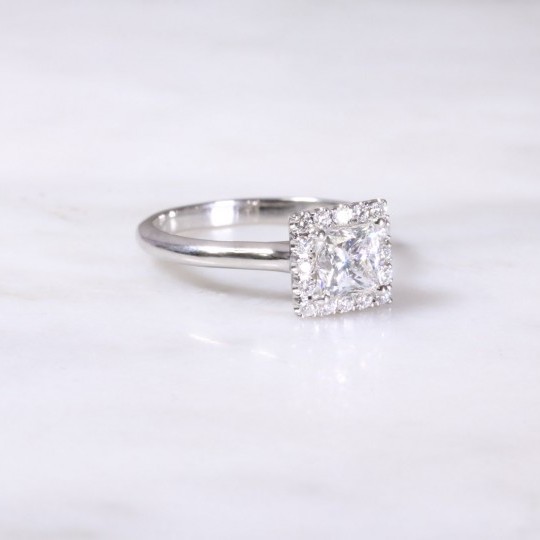 Princess Cut Diamond Halo Ring