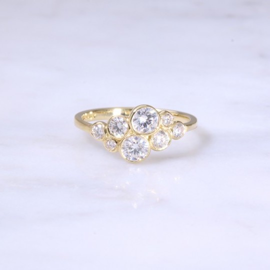 Round Brilliant Diamond Bubble Ring