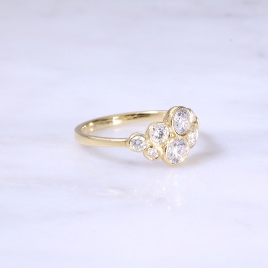 Round Brilliant Diamond Bubble Ring