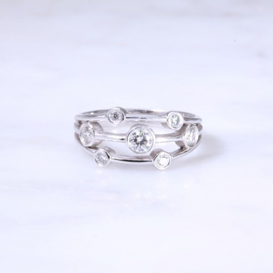 3 Row Multi Diamond Dot Ring