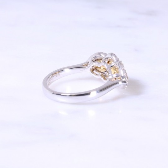 Oval & Pear Yellow Diamond Cluster Ring