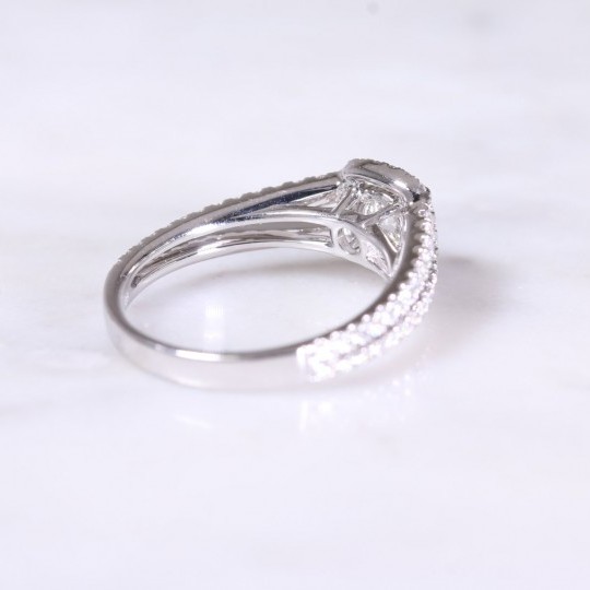 Cushion Shaped Diamond Halo Ring