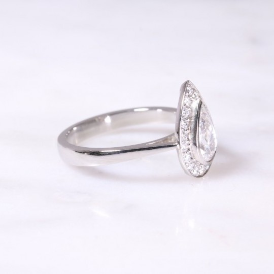 Platinum Pear Shaped Diamond Cluster Ring