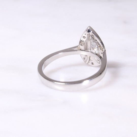 Platinum Pear Shaped Diamond Cluster Ring