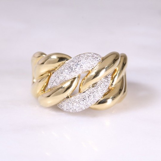 Diamond Curb Link Ring