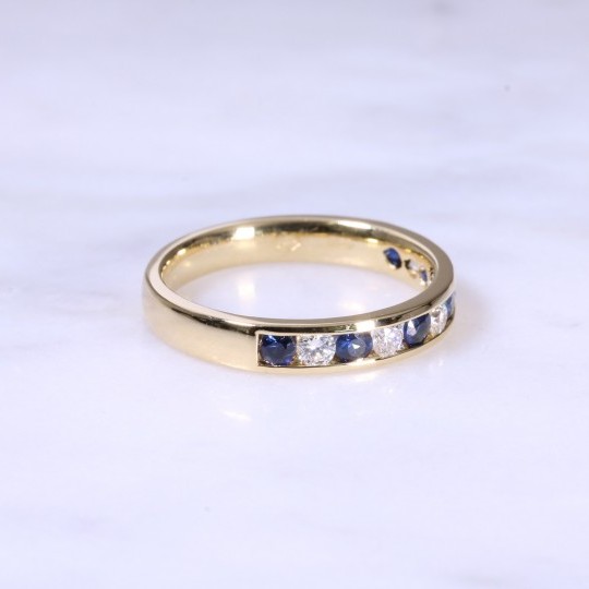 Sapphire & Diamond Channel Set 1/2 Eternity ring