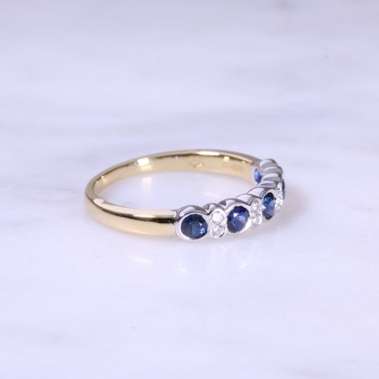 Sapphire & Diamond Fancy 1/2 Eternity Ring