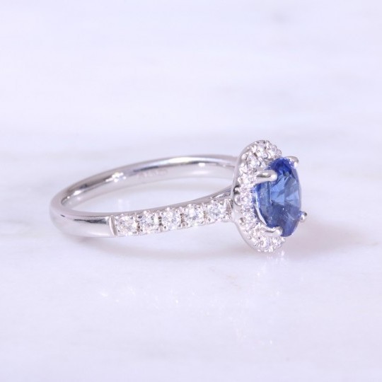 Oval Sapphire & Diamond Cluster Ring