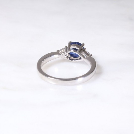 Sapphire & Diamond 3 Stone Ring