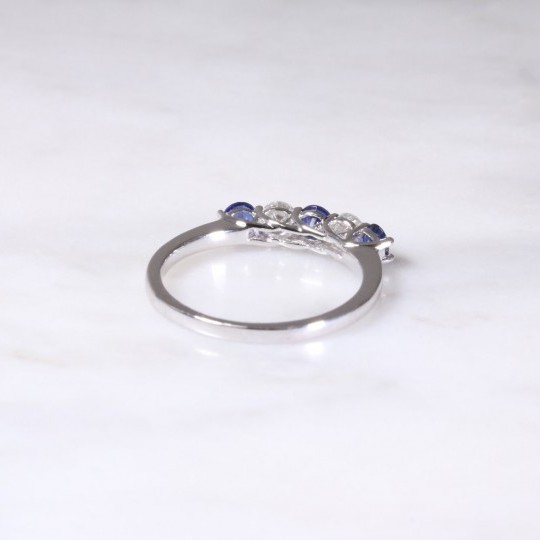 Sapphire & Diamond 5 Stone Ring