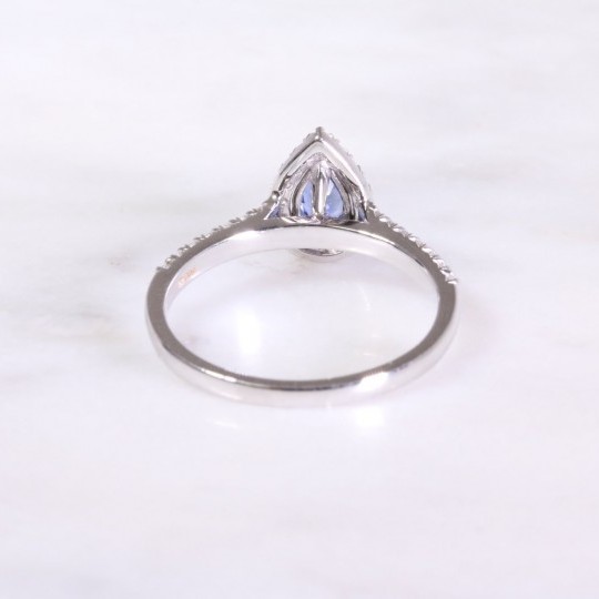 Sapphire & Diamond Pear Shaped Cluster Ring