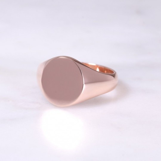 Ladies 9ct Rose Gold Oval Signet Ring - Medium