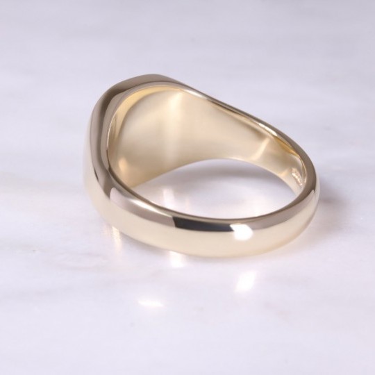 9ct Yellow Gold Cushion Signet Ring Large