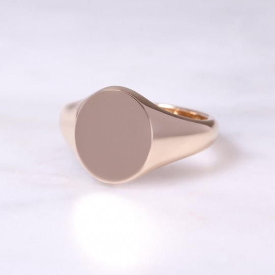 9ct Rose Gold Oval Signet Ring - Medium