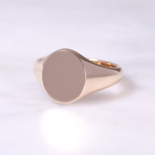 9ct Rose Gold Oval Signet Ring Medium