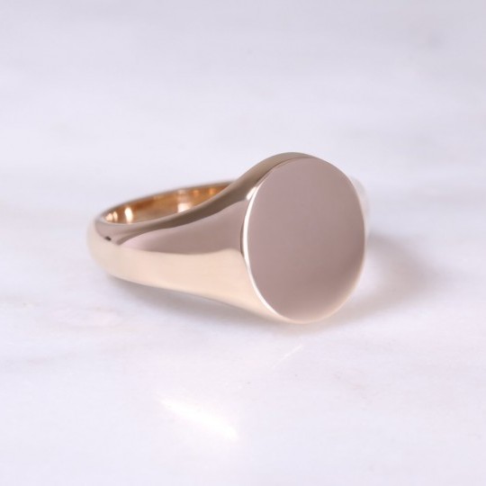 9ct Rose Gold Oval Signet Ring Medium