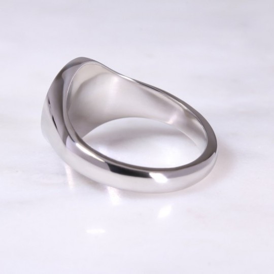 Platinum Oval Signet Ring Medium