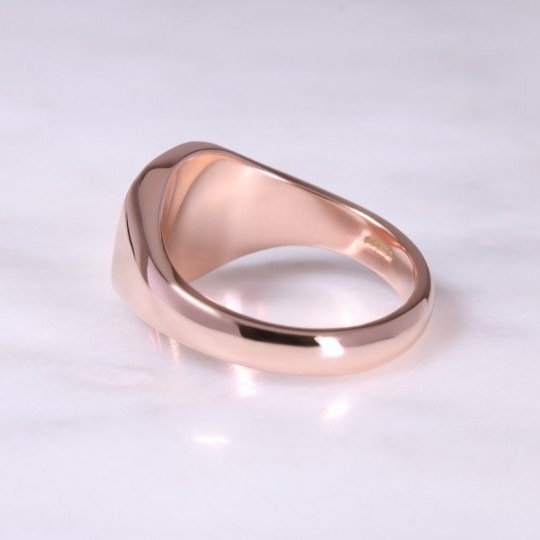 9ct Rose Gold Cushion Signet Ring Medium