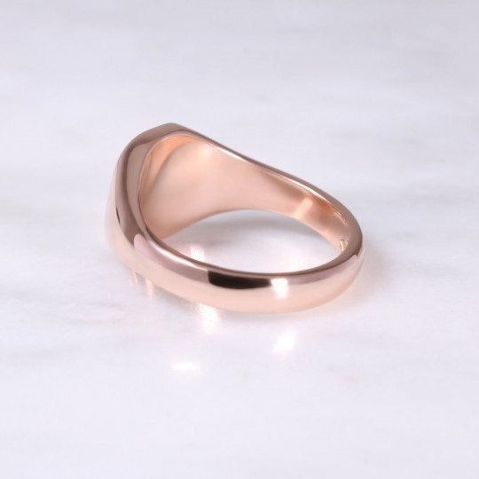 Ladies 9ct Cushion Signet Ring Small rose gold