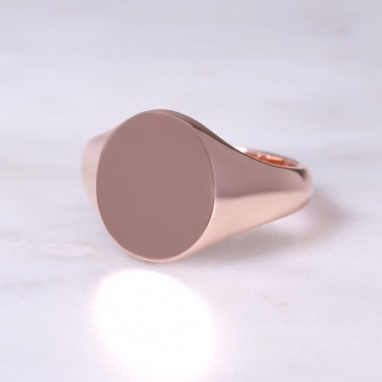 9ct Rose Gold Oval Signet Ring - Large