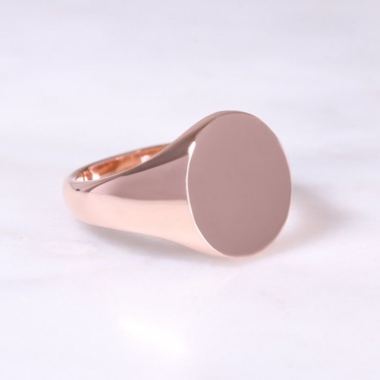 9ct Rose Gold Oval Signet Ring Large