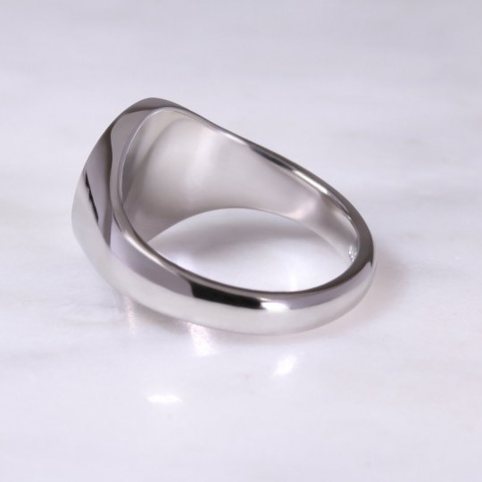 Platinum Oval Signet Ring Large