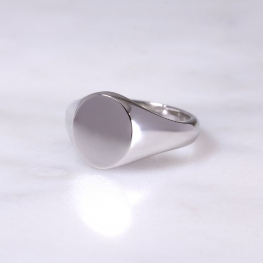 Ladies Platinum Signet Ring Small