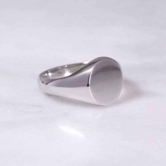 Ladies Platinum Signet Ring Small