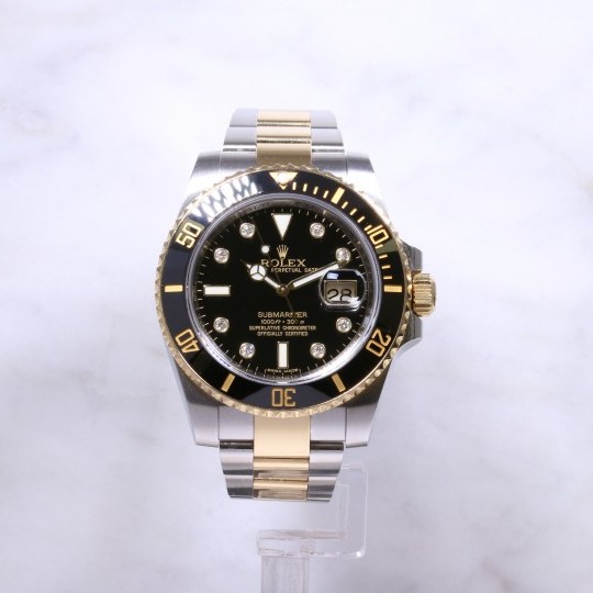 Rolex Submariner Date Steel & Gold 16613LN Diamond Dial