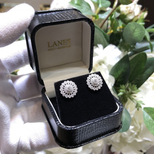 Filigree Diamond Cluster Earrings