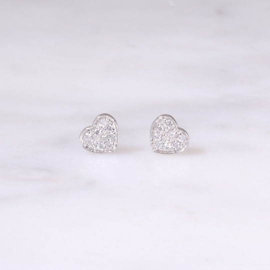 Petite Heart Diamond Earrings