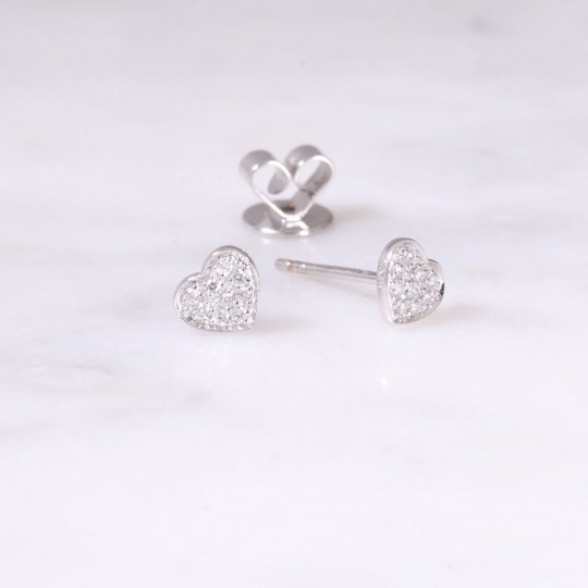 Petite Heart Diamond Earrings