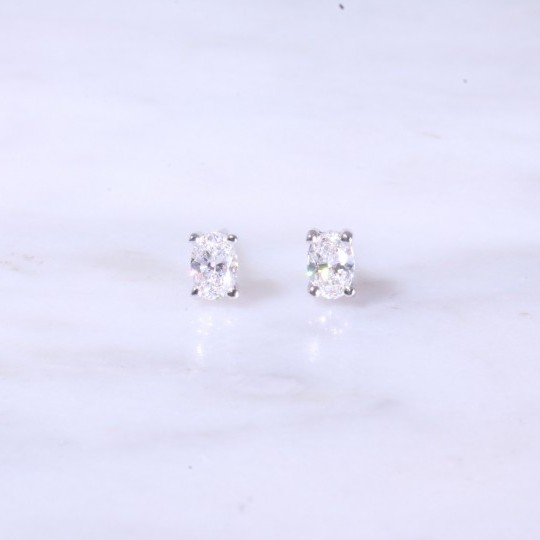 Oval Diamond Earrings