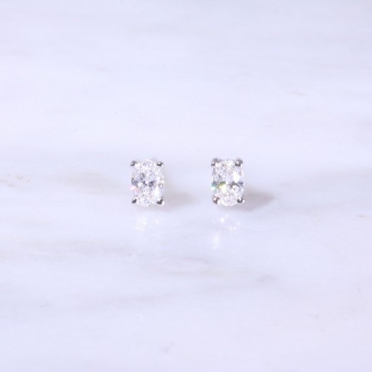 Oval Cut Diamond Earrings