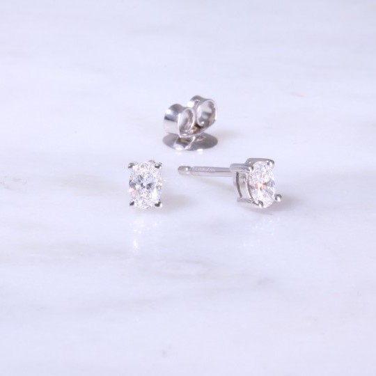 Oval Diamond Earrings