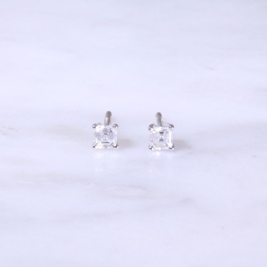Asscher Diamond Earrings