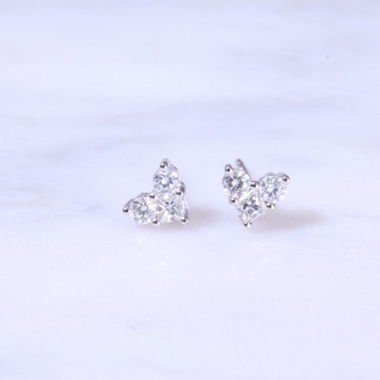 Diamond Heart Ear Studs 0.44ct