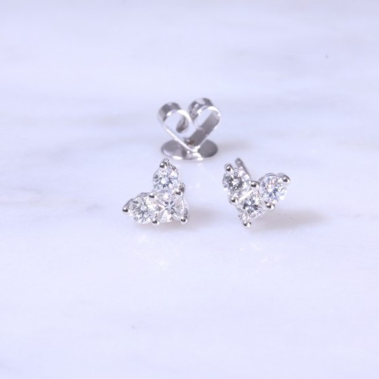 Diamond Heart Ear Studs 0.44ct