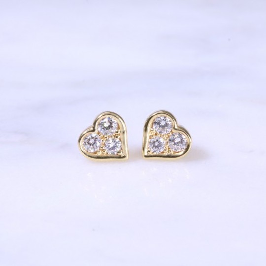 Diamond Heart Ear Studs 0.39ct