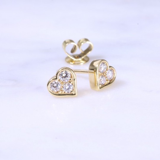 Diamond Heart Ear Studs 0.39ct