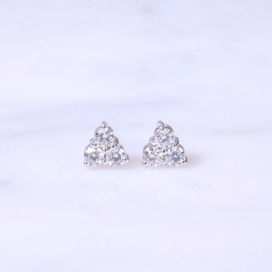 Trefoil Diamond Ear Studs 0.48ct