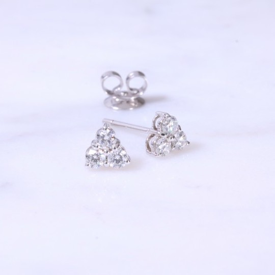 Trefoil Diamond Ear Studs 0.48ct