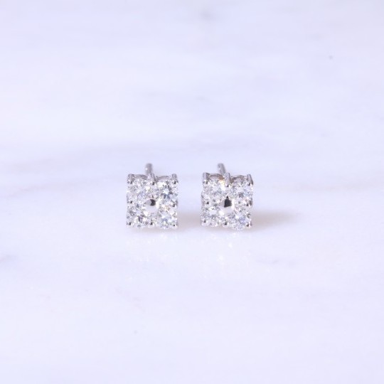 Round brilliant diamond Square Earrings 0.46ct