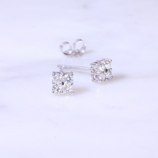 Round brilliant diamond Square Earrings 0.46ct